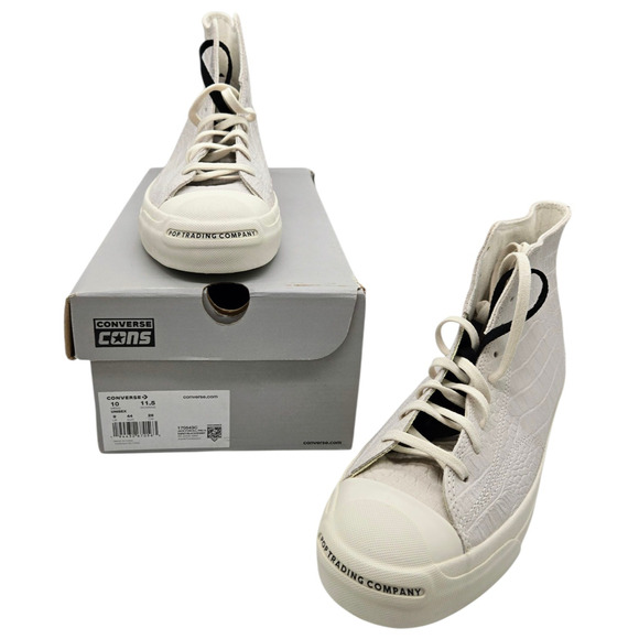 RARE NEW Converse Jack Purcell High x Pop Trading Company Egret 170543C MENS 10 - Picture 2 of 10